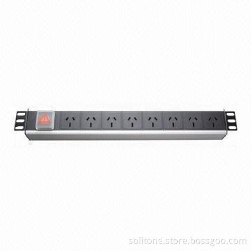 PDU/Australia Plug Socket, 8-way, 10A, Suitable for 19-inch Network Cabinet, Sized 1.5U